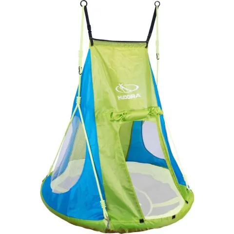 Hudora - Tent For Nest Swing, 110 - Cozy Castle, Green/Blue, 120 cm (Tent only)