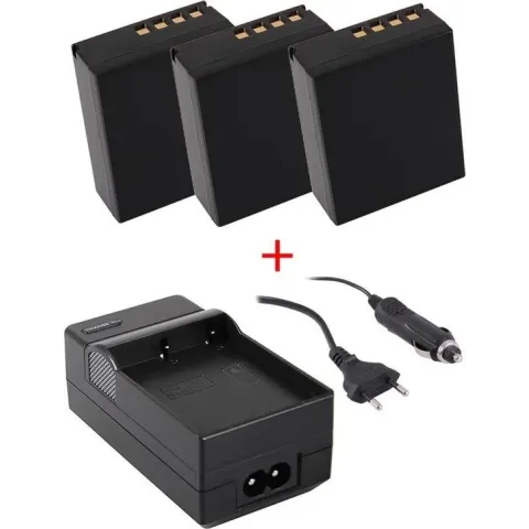 Huismerk 3 x camera-accu's BLH-1 voor Olympus + oplader