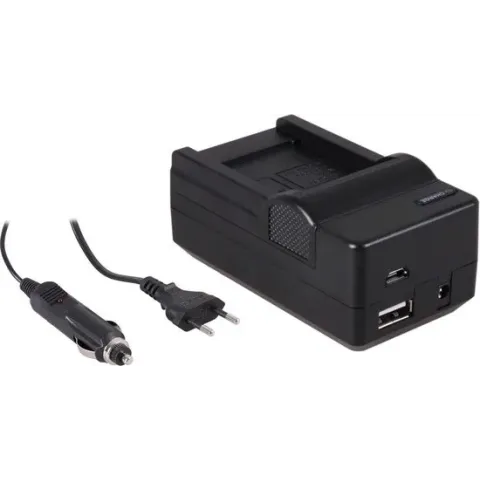 Huismerk 4-in-1 acculader voor Samsung BP70A accu - compact en licht - laden via stopcontact, auto, USB en Powerbank