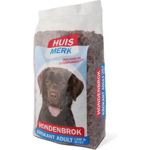 Huismerk Hondenbrokken krokant adult Lam en Rijst