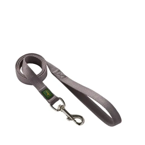 Hunter Looplijn Nylon Soft Grijs - Hondenriem - 100x2.0 cm