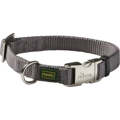 Hunter Vario Basic Alu-Strong Hondenhalsband - 30-45 cm - Nylon - Grijs