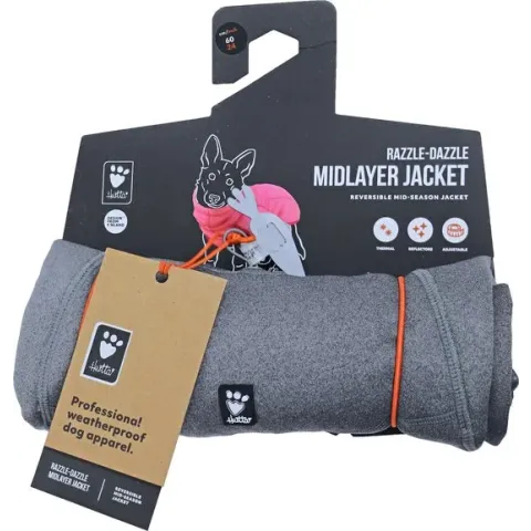 Hurtta - Hondenjas - Razzle Dazzle midlayer jacket - Blackberry - Ruglengte 60 cm