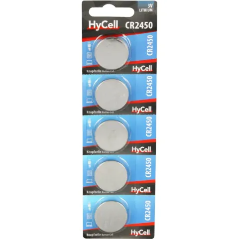 HyCell Hyce Lithium Knopfzellen CR2450 3V 5er