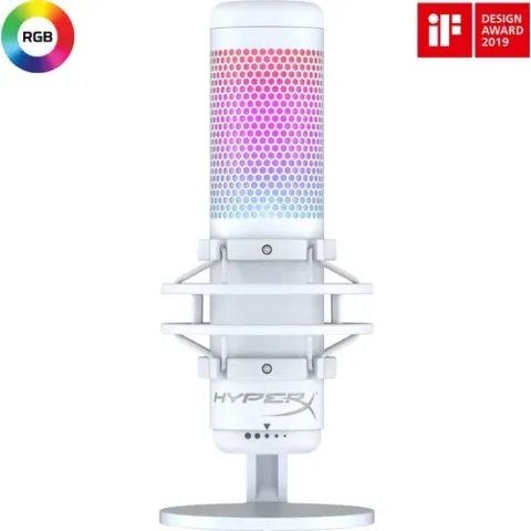 HyperX QuadCast S RGB USB Condenser Microfoon- PC/Mac/PS4 - Wit