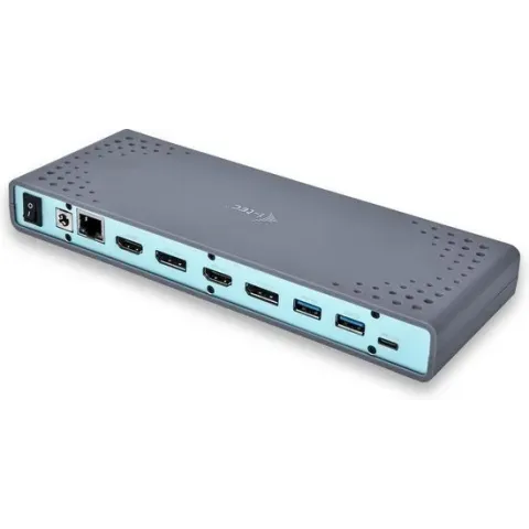 i-tec CADUAL4KDOCK notebook dock & poortreplicator Bedraad USB 3.2 Gen 1 (3.1 Gen 1) Type-C Zwart, Turkoois