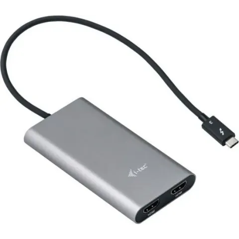 i-tec TB3DUAL4KHDMI USB grafische adapter 4096 x 2160 Pixels Grijs, Turkoois