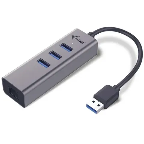 i-tec USB 3.0 Metal HUB 3 Port + Gigabit Ethernet Adapter usb-hub