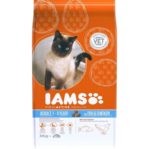 Iams Cat Adult - Fish & Chicken - Kattenvoer - 3 kg