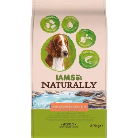 Iams Naturally Dog Adult Zalm&Rijst 2.7 kg