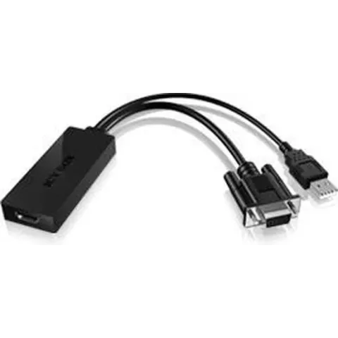 ICY BOX IB-AC512 0,235 m HDMI VGA (D-Sub) + USB Zwart