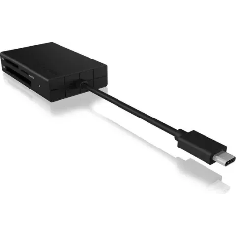 ICY BOX IB-CR401-C3 geheugenkaartlezer USB 3.0 (3.1 Gen 1) Type-C Zwart