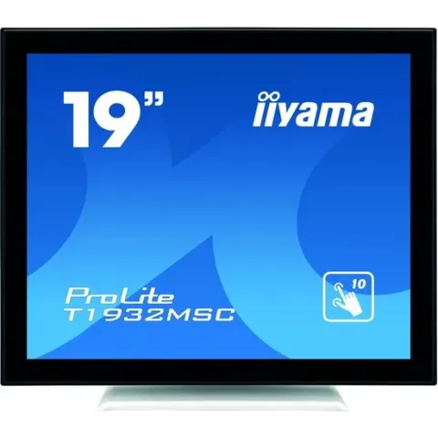 iiyama ProLite T1932MSC-W5AG touch screen-monitor 48,3 cm (19") 1280 x 1024 Pixels Multi-touch Multi-gebruiker Zwart, Wit