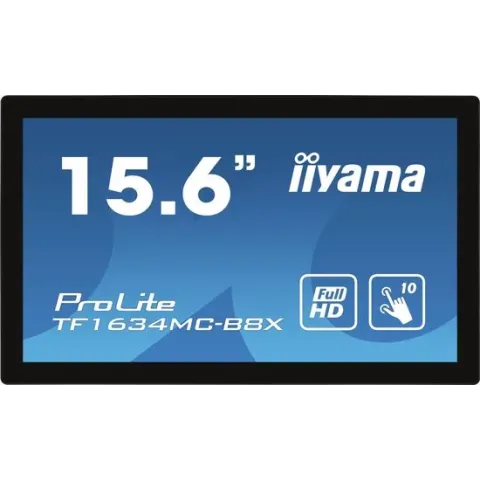 iiyama ProLite TF1634MC-B8X touch screen-monitor 39,6 cm (15.6") 1920 x 1080 Pixels Multi-touch Multi-gebruiker Zwart