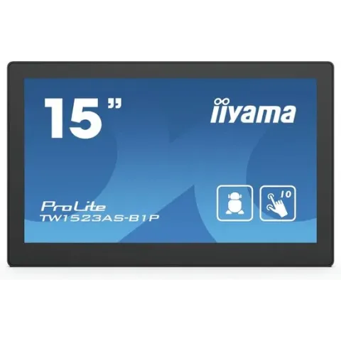 iiyama ProLite TW1523AS-B1P touch screen-monitor 39,6 cm (15.6") 1920 x 1080 Pixels Multi-touch Multi-gebruiker Zwart