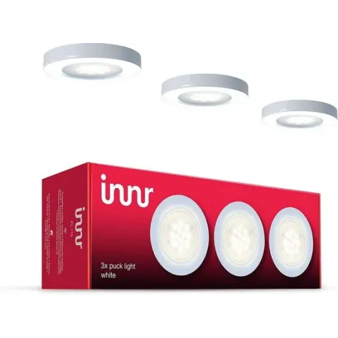 Innr Puck Light, set met 3 LED-lampen, warm wit, dimbaar, werkt met Philips Hue* & Alexa (bridge vereist) PL 115 [Energieklasse A]