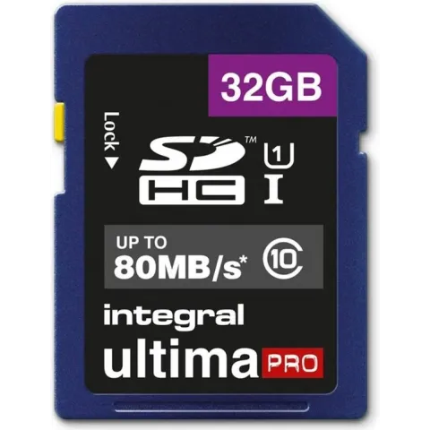 Integral 32GB SDHC UltimaPro 32GB SDHC UHS-I Class 10 flashgeheugen