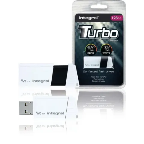 Integral INFD128GBTURBWH3.0 USB flash drive 128 GB USB Type-A 3.2 Gen 1 (3.1 Gen 1) Wit