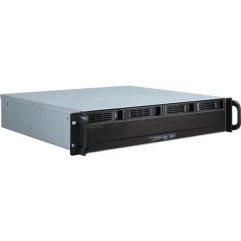 Inter-Tech IPC 2U-2404S Rack Zwart, Zilver