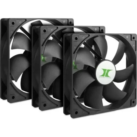 Inter-Tech koeler 120*120*25 IPC Fan Set 3xLüfter 120mm zwart