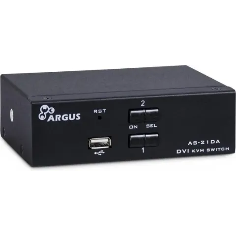 Inter-Tech KVM-AS-21DA DVI KVM-switch Zwart