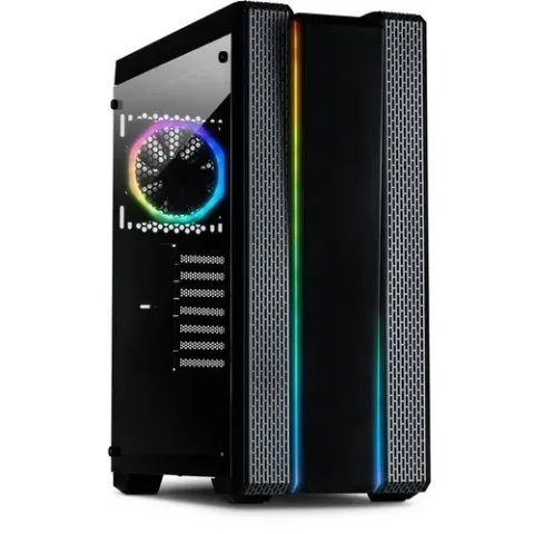 Inter-Tech S-3901 Impulse tower-behuizing 2x USB-A 2.0, 2x USB-A 3.2 (5 Gbit/s), 2x Audio, Window-kit