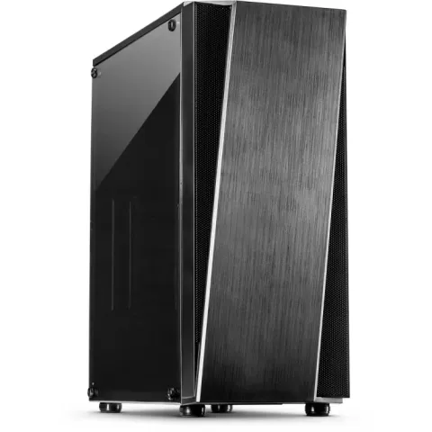 Inter-Tech T-11 TELEVEN tower-behuizing 2x USB-A 2.0, USB-A 3.2 (5 Gbit/s), 2x Audio, Window-kit
