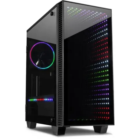 Inter-Tech X-608 Infinity Micro tower-behuizing USB-A 3.2 (5 Gbit/s), USB-C 3.2 (5 Gbit/s), 2x Audio, Window-kit