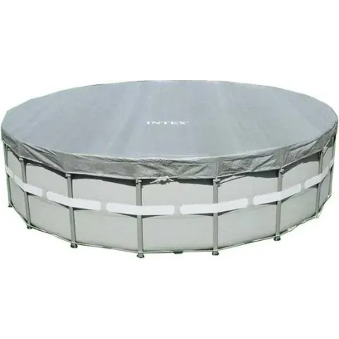 Intex Afdekzeil Zwembad Deluxe 549 Cm Pvc Grijs