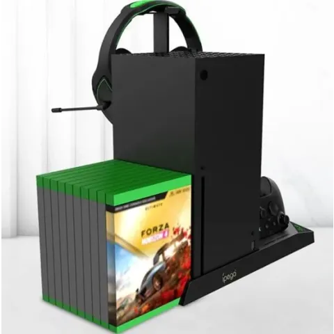 IPEGA - Xbox Series X docking station - Xbox oplaadstation - Charging dock voor 2 Controllers - Headset Houder - Zwart