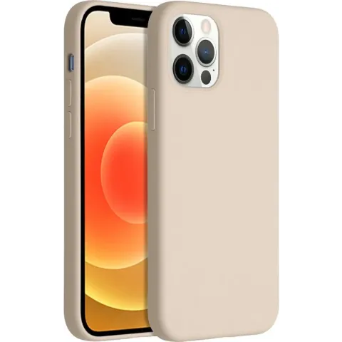 iPhone 12 Hoesje Siliconen - iPhone 12 Pro Hoesje - Accezz Liquid Silicone Backcover - Bruin