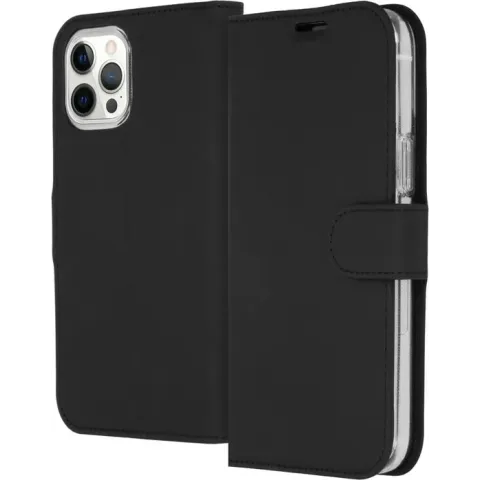 iPhone 12 Pro Max hoesje bookcase - iPhone 12 Pro Max wallet case - hoesje iPhone 12 Pro Max bookcase - Kunstleer - Zwart - Accezz Wallet Softcase Bookcase