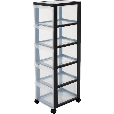 IRIS Ladesysteem - 5x 15L - Wieltjes - Zwart/Transparant