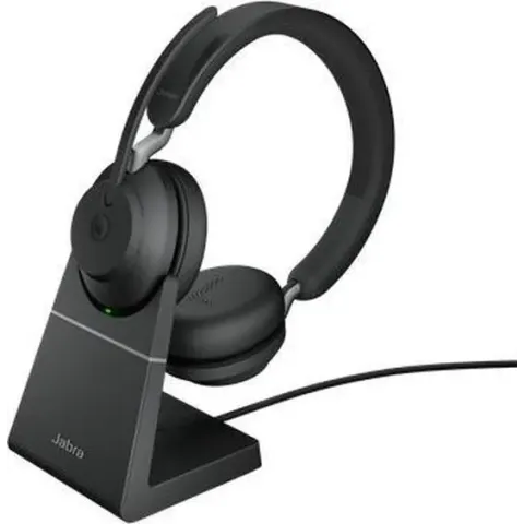 Jabra Evolve2 65 MS Stereo + Stand - Bluetooth Headset - on-ear - wireless - USB-C - noise isolating - black