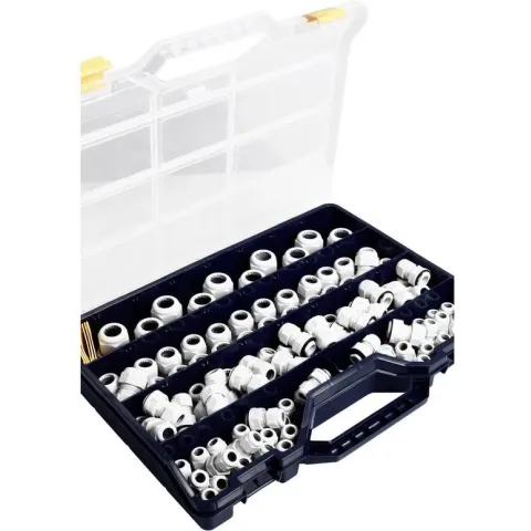 Jacob MONTAGEKOFFER VF2 Wartel assortiment M16, M20, M25, M32 M16, M20, M25, M32 Polyamide Grijs-wit (RAL 7035) 215 onderdelen