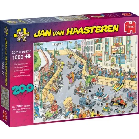 Jan van Haasteren 200ste Legpuzzel - Zeepkisten Race puzzel - 1000 stukjes