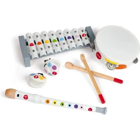 Janod Confetti - set muziekinstrumenten wit