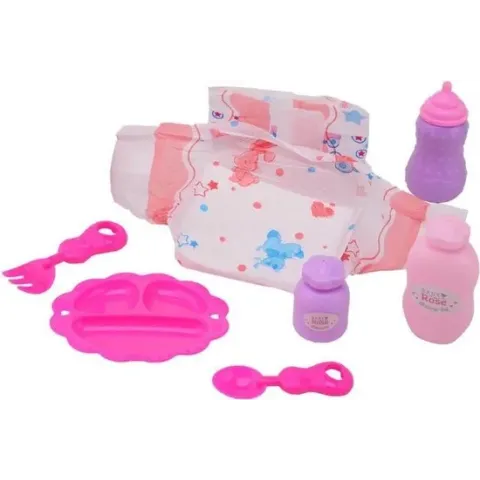 Johntoy Verzorgset Baby Rose Meisjes 15 X 10 Cm Roze 8-delig