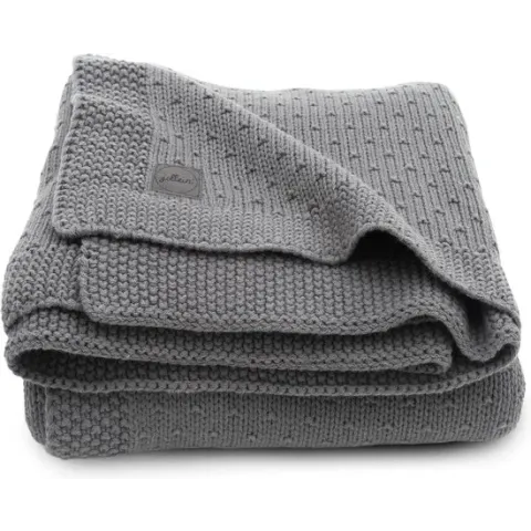 Jollein Ledikant deken Bliss knit 100x150cm - storm grey