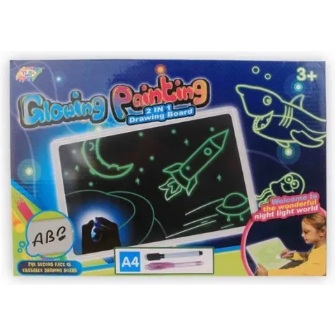 Jonotoys Magisch Tekenbord A4 Junior Glow-in-the-dark 3-delig