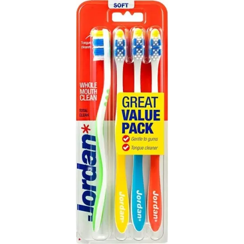 Jordan Total Clean Soft Tandenborstel - 4 stuks