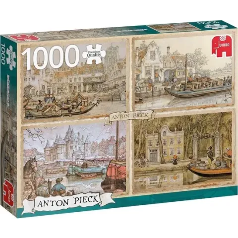 Jumbo Premium Collection Puzzel Anton Pieck Boten in de Gracht - Legpuzzel - 1000 stukjes