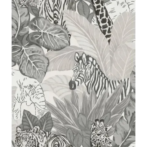 Jungle Behang - Kinderbehang - Vliesbehang - Dieren - Kinderkamer - Wandbekleding - Good Vibes - 0,53 x 10,05 M.