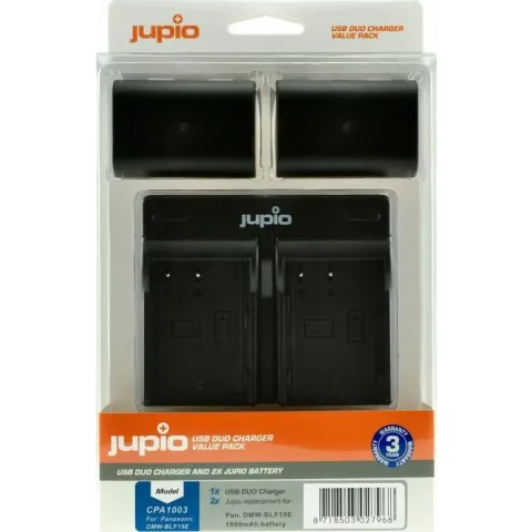 Jupio Kit: 2x Battery DMW-BLF19E 1860mAh + USB Dual Charger