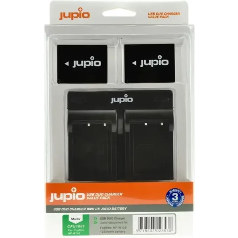 Jupio Kit: 2x Battery NP-W126 + USB Duo Charger