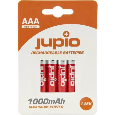 Jupio Rechargeable Batteries AAA 1000 mAh 4 pcs VPE-10 - Batterijen Oplaadbaar