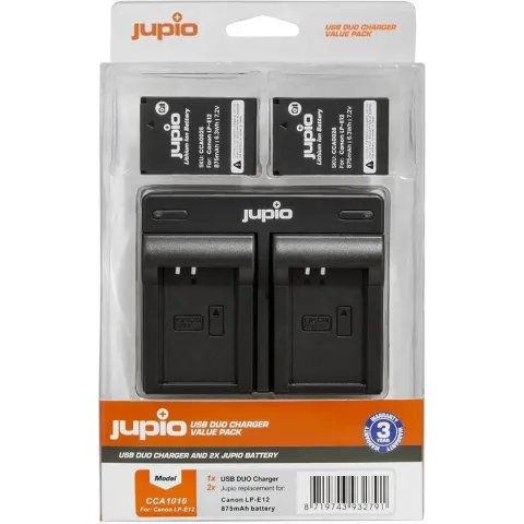 Jupio Value Pack: 2x Battery LP-E12 + USB Dual Charger