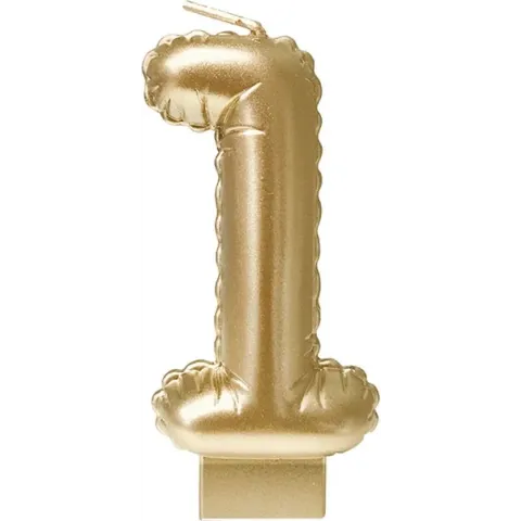 kaars cijfer 1 - goud