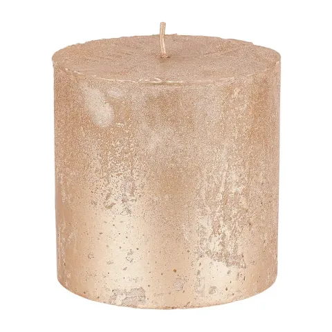 Kaars rustiek - champagne - 10x10 cm