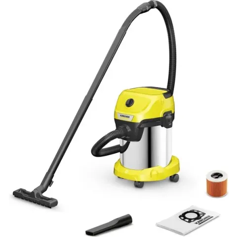 Kärcher WD 3 S V-17/4/20 nat- en droogzuiger - 1000W - RVS vuilreservoir 17L - stroomkabel 4m